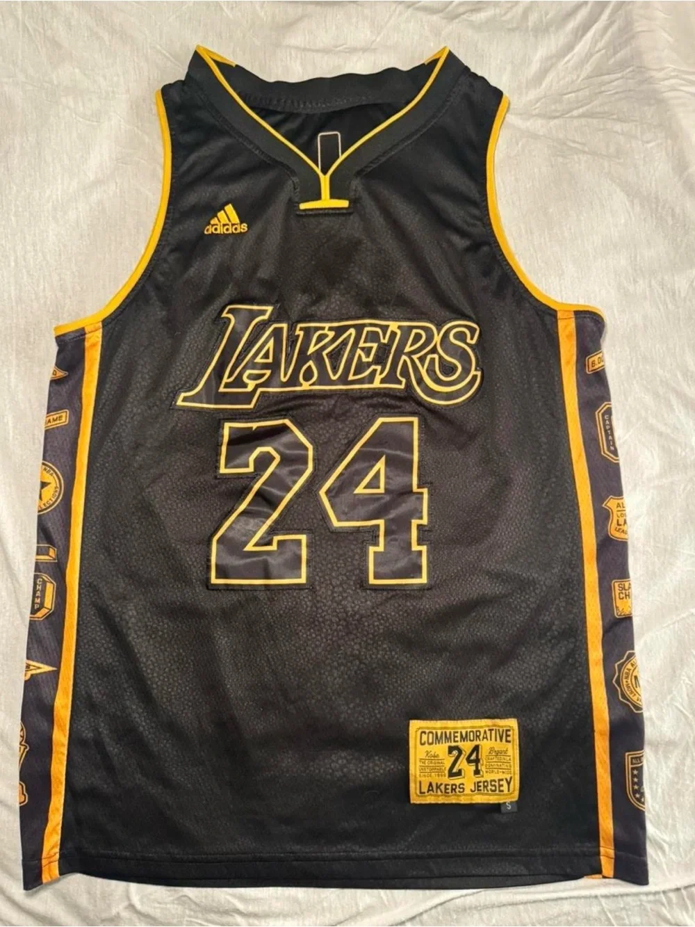 adidas Black and Gold Lakers #24 Basketball Jersey